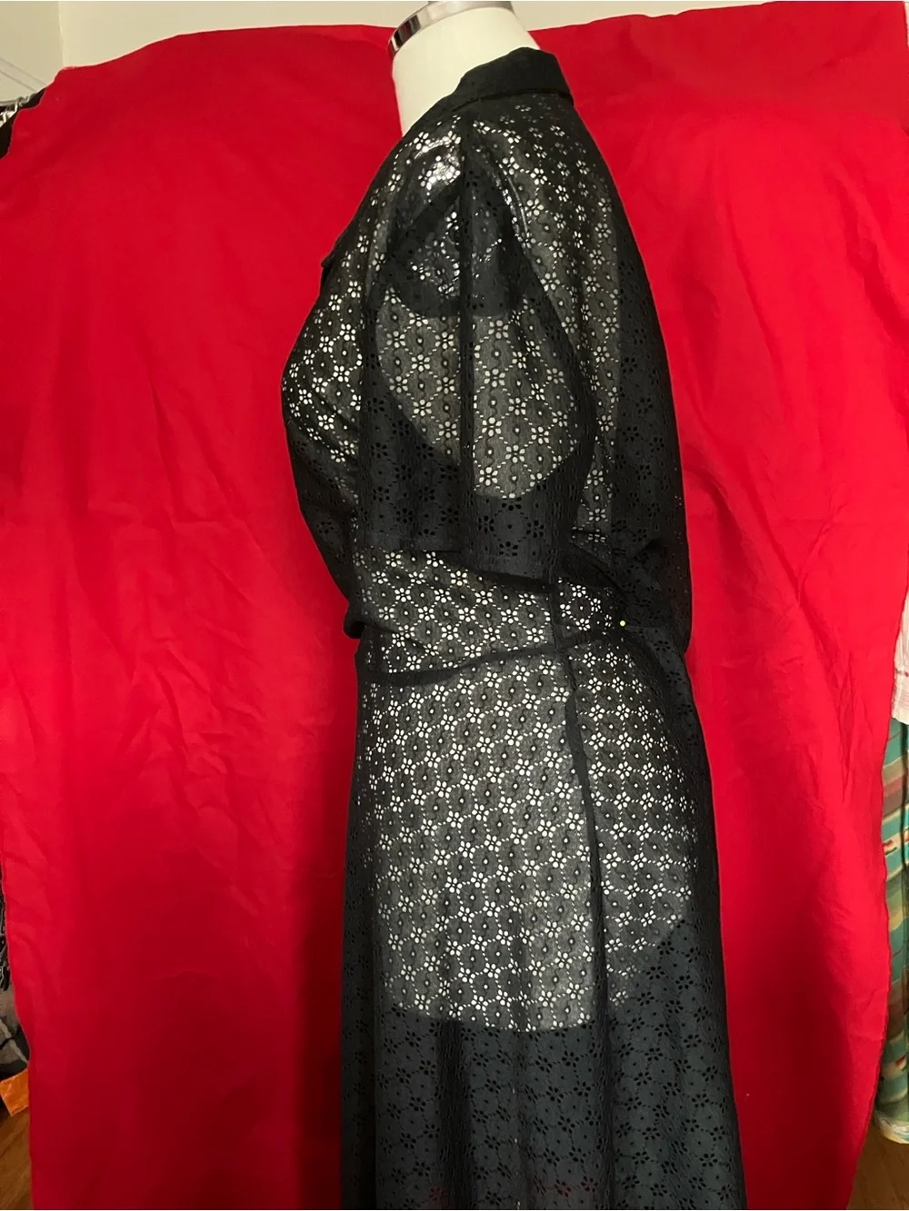 Vintage Black lace Shirtwaist Dress Volup! - Picture 6 of 6